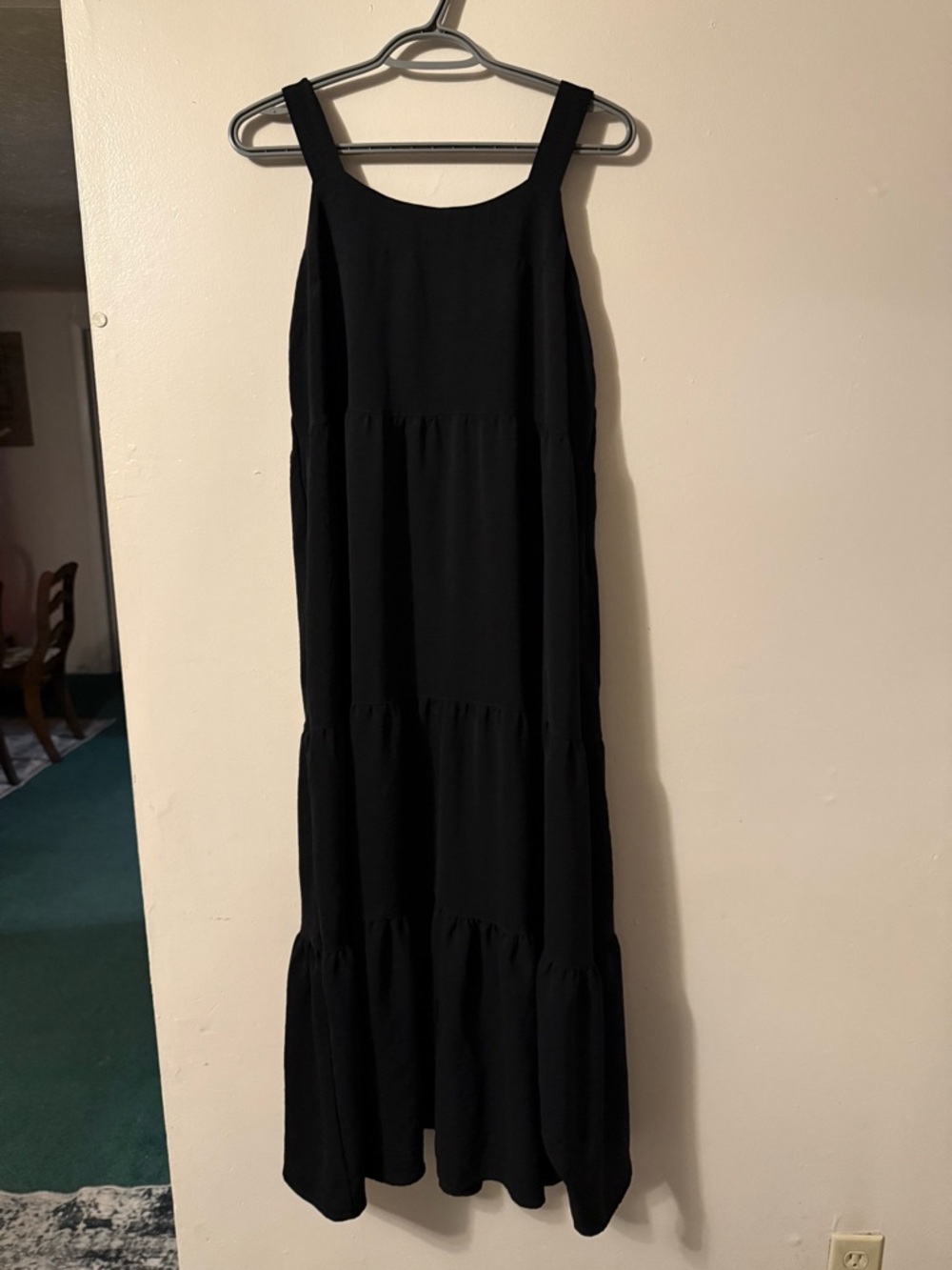 Black bow Maxi Tiered Sleeveless Dress